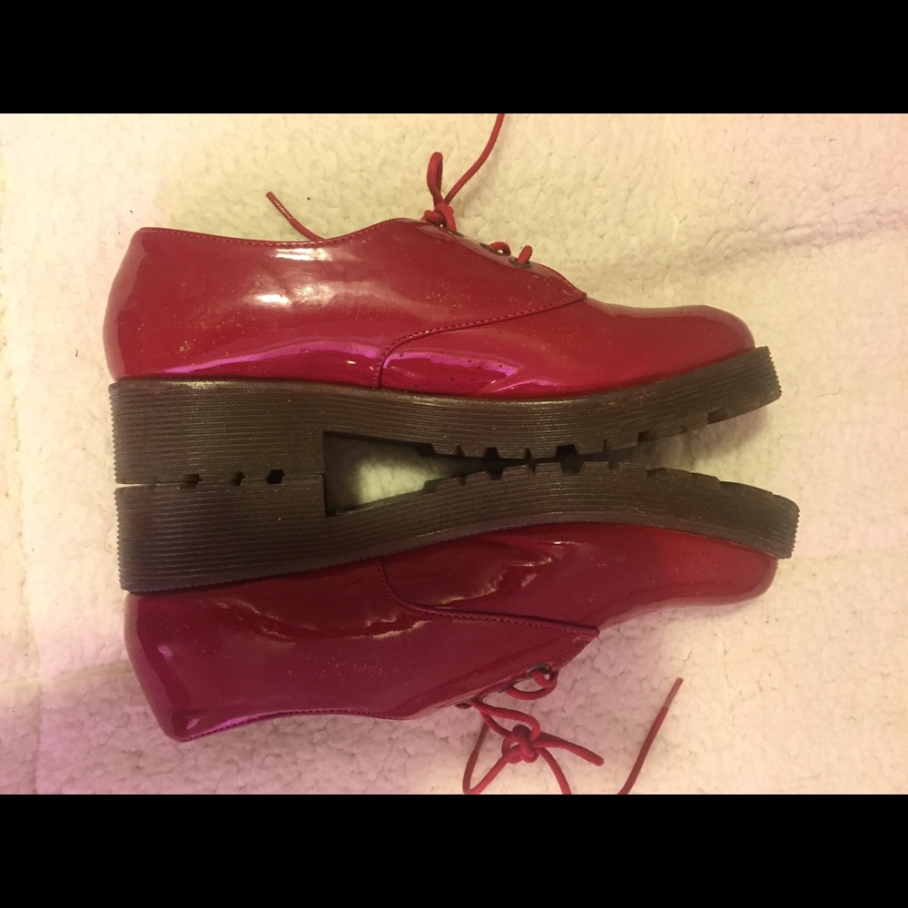 Red platform oxfords - Picture 3 of 4